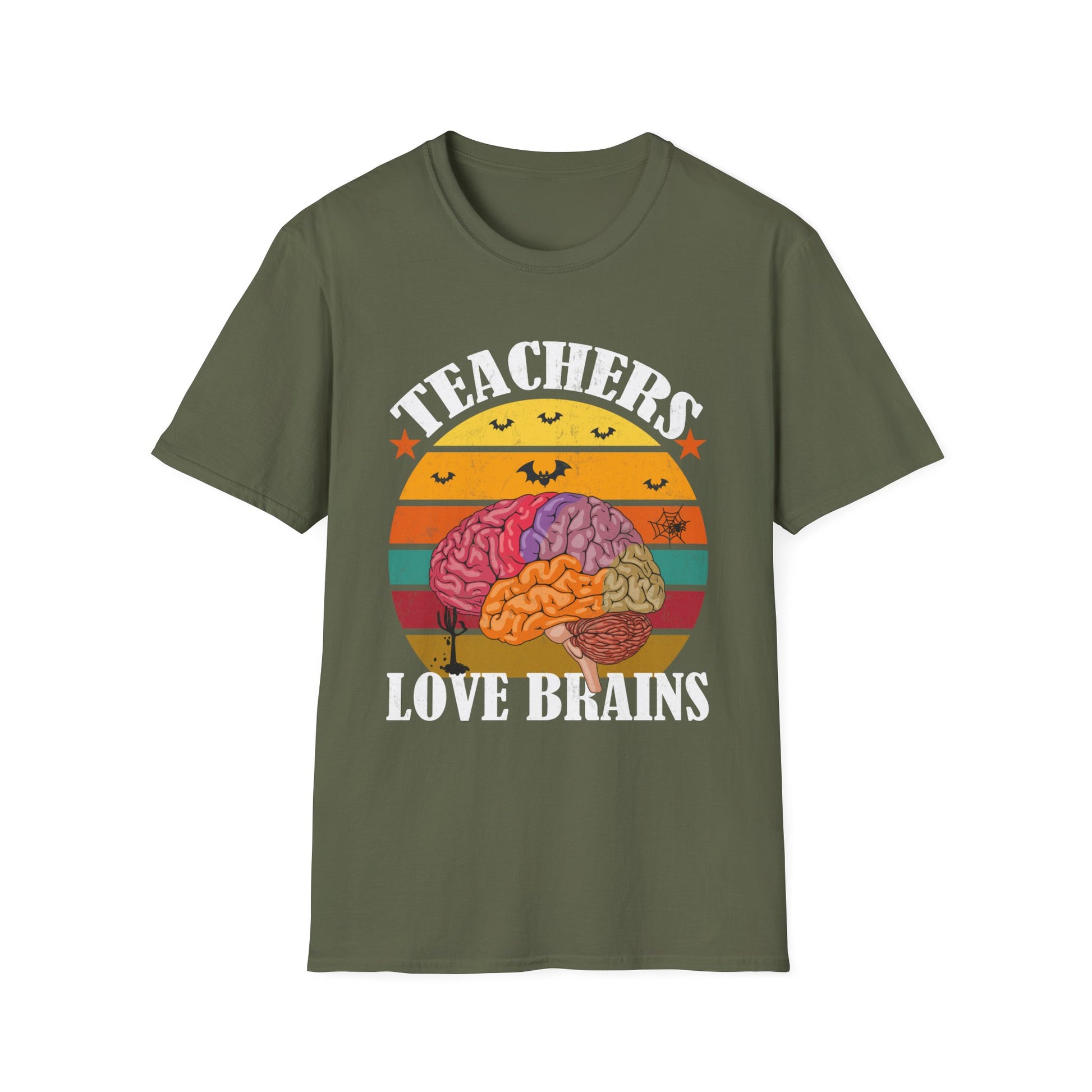 Teachers Love Brains T-Shirt — Vintage Retro Educator Tee for School & Teacher Appreciation