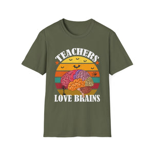 Teachers Love Brains T-Shirt — Vintage Retro Educator Tee for School & Teacher Appreciation
