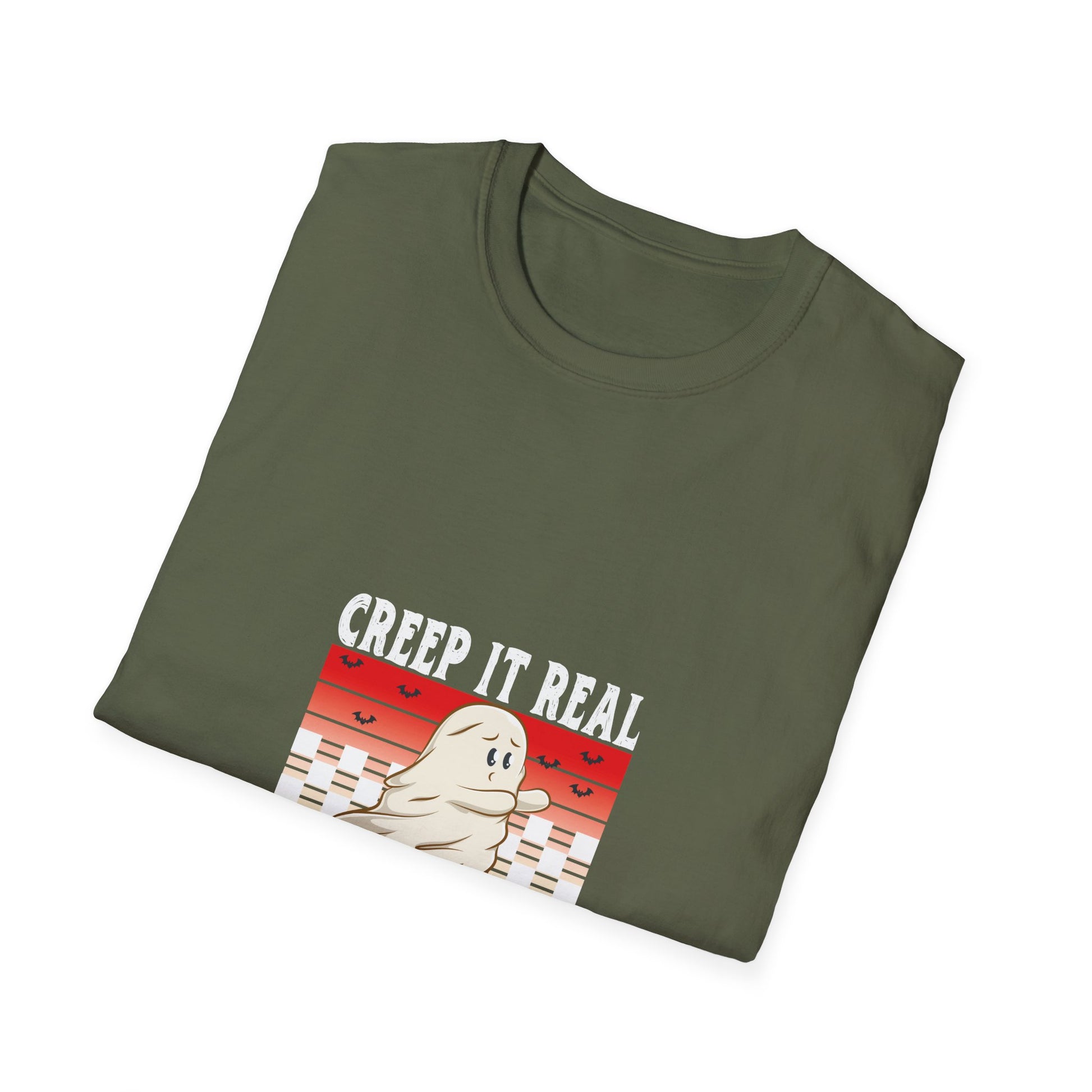 Creep It Real Skateboard Ghost T-Shirt — Funny Halloween Skate Ghost Tee