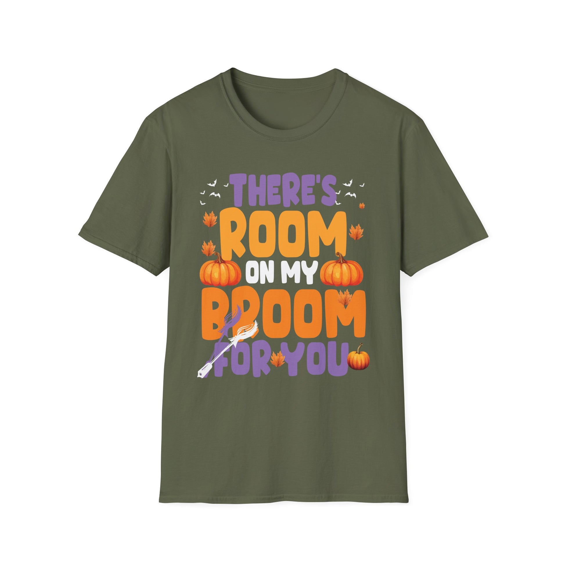 Halloween T-Shirt — "There's Room On My Broom For You" Cute Pumpkin Witch Shirt