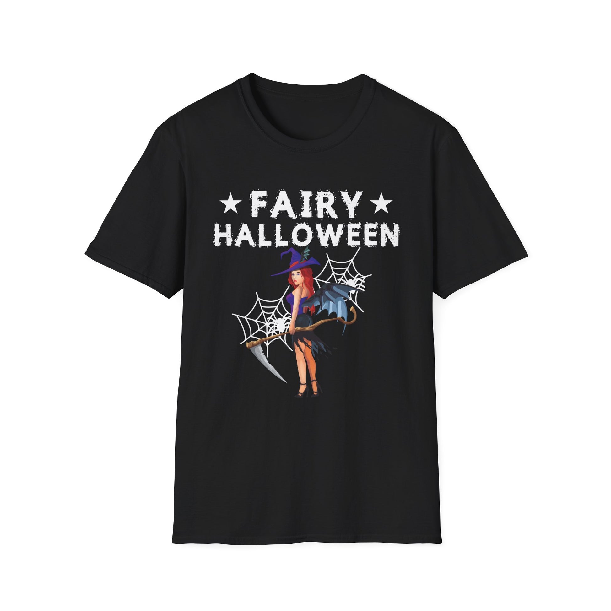 Fairy Halloween T-Shirt — Witchy Fairy Costume Tee with Spiderwebs