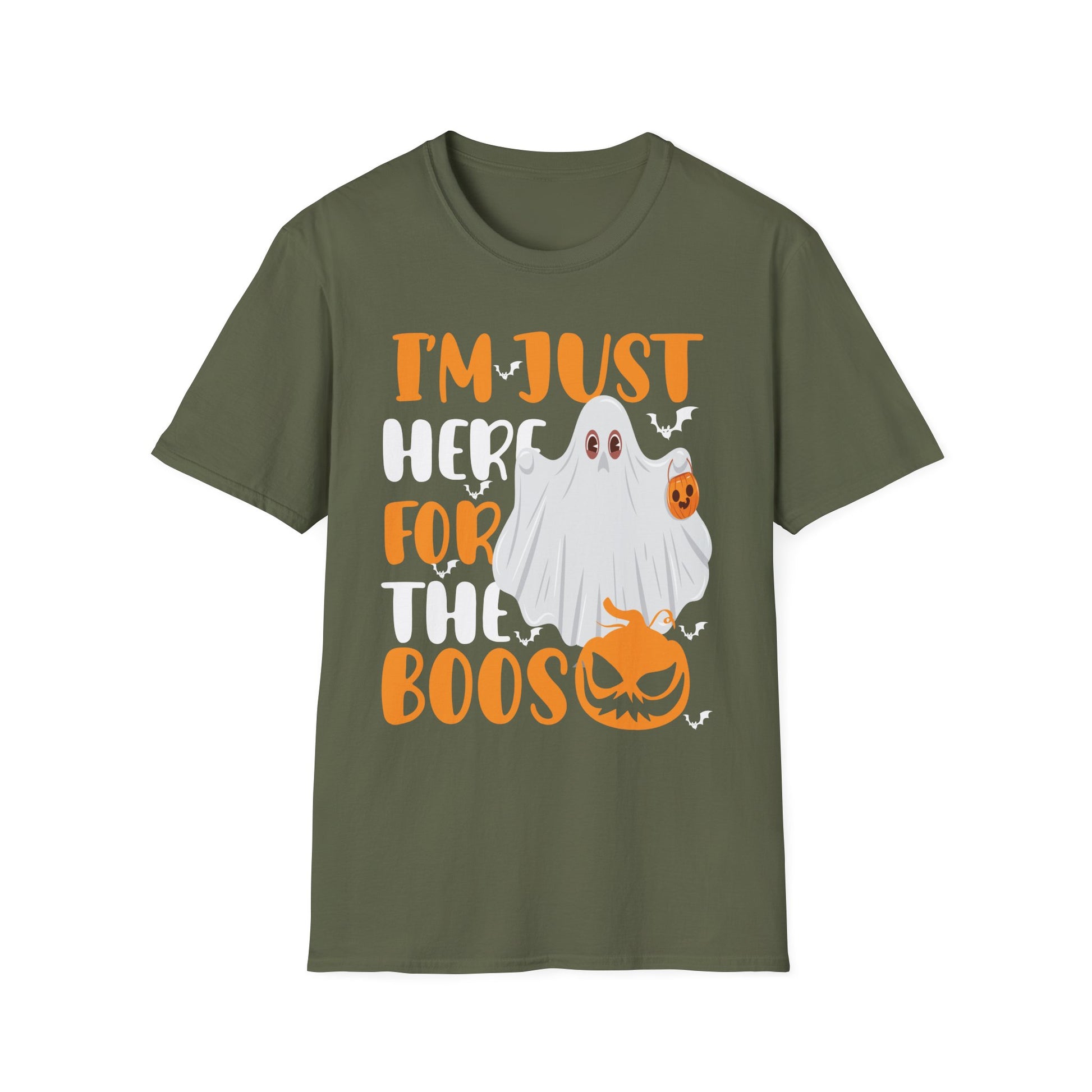 Funny Halloween Costume I'm Just Here for The Boos T-Shirt Unisex Softstyle T-Shirt