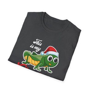 Christmas Pajama Shirt Tee — Cute Grasshopper in Santa Hat Holiday T-Shirt