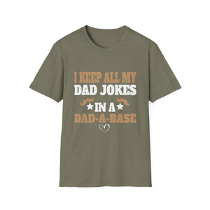 I Keep All My Dad Jokes In A Dad-A-Base Vintage Fathers Day Unisex T-Shirt