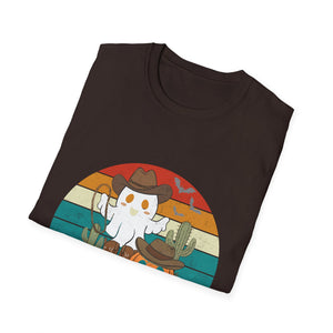 Boo Haw T-Shirt – Halloween Cowboy Ghost & Pumpkin Vintage Tee