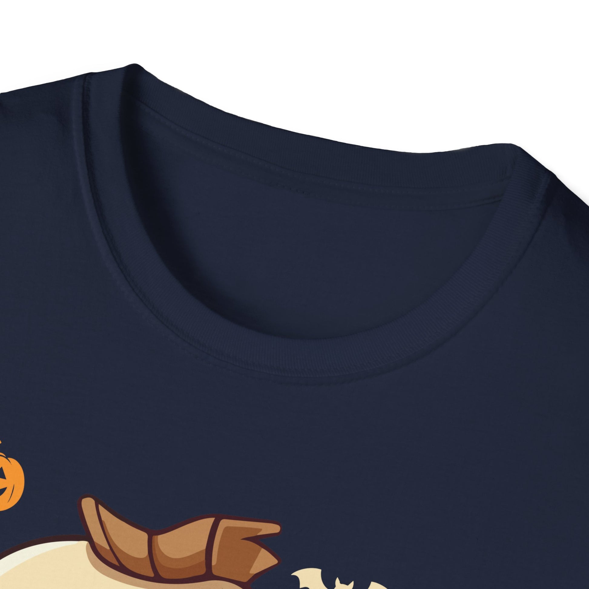 Cute Dinosaur Halloween T-Shirt — Baby Dino with Jack-O'-Lantern Pumpkins