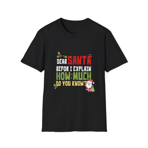 Funny Christmas Kids Adults Dear Santa I Can Explain Unisex Softstyle T-Shirt