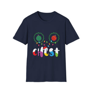 Christmas Lights Chest T-Shirt — Colorful Holiday Graphic Tee