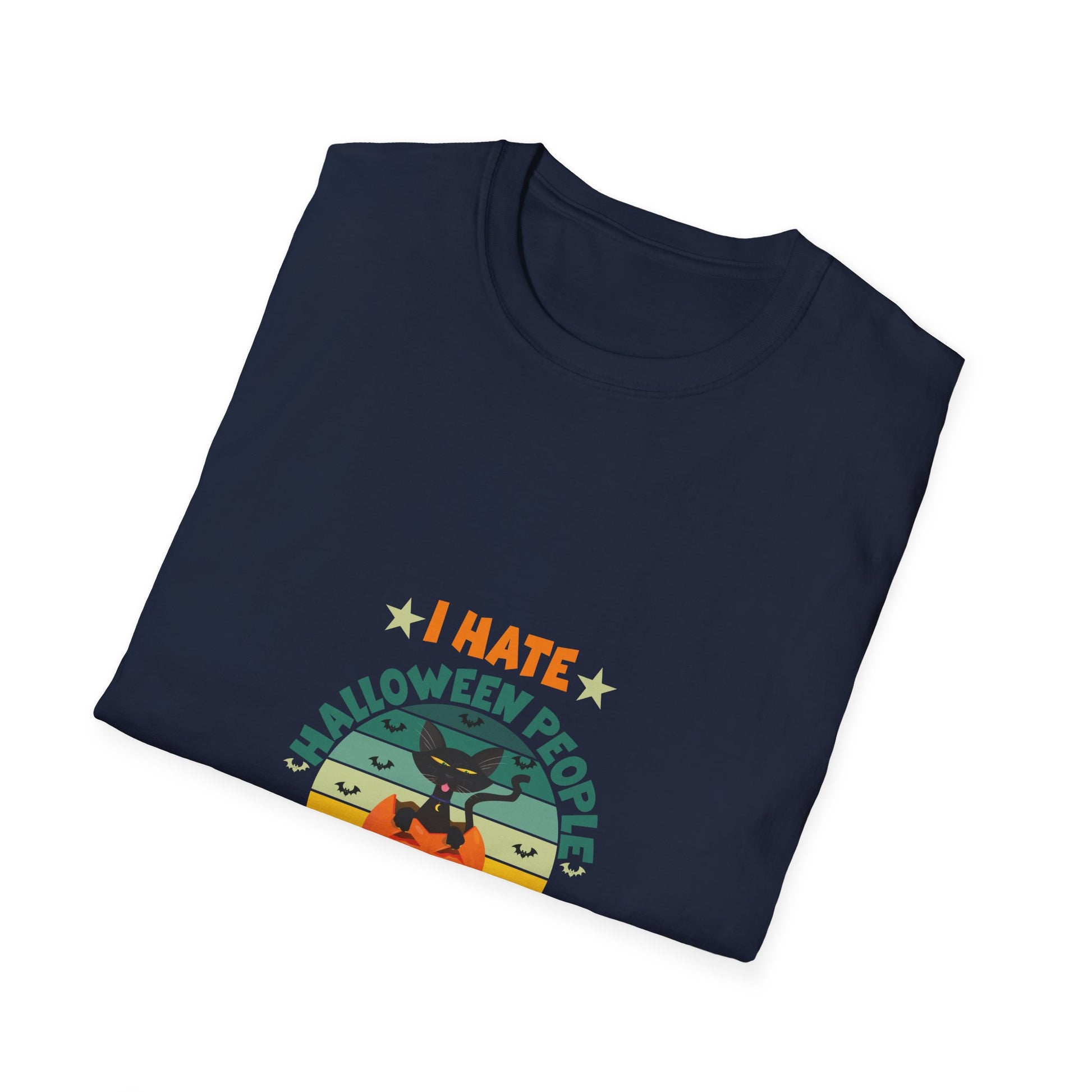 I Hate Halloween And People - Funny Halloween Cat Costume TeeUnisex Softstyle T-Shirt