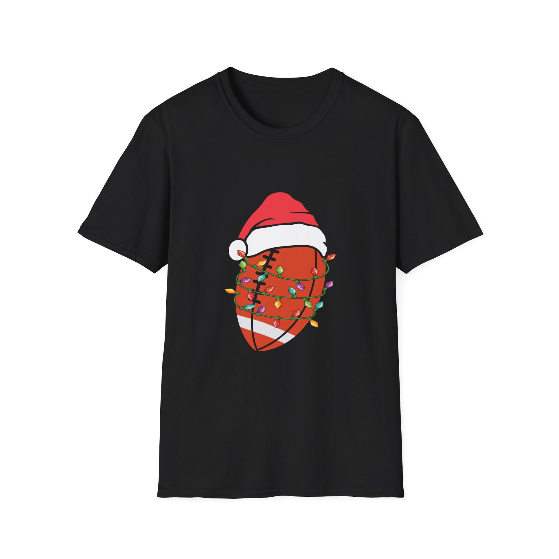 Santa Riding Motorcycle on Christmas - Biker US Flag T-Shirt-productor-mockup