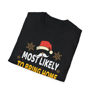 Most Likely To Bring Home A Stray Cat Matching Christmas T-Shirt