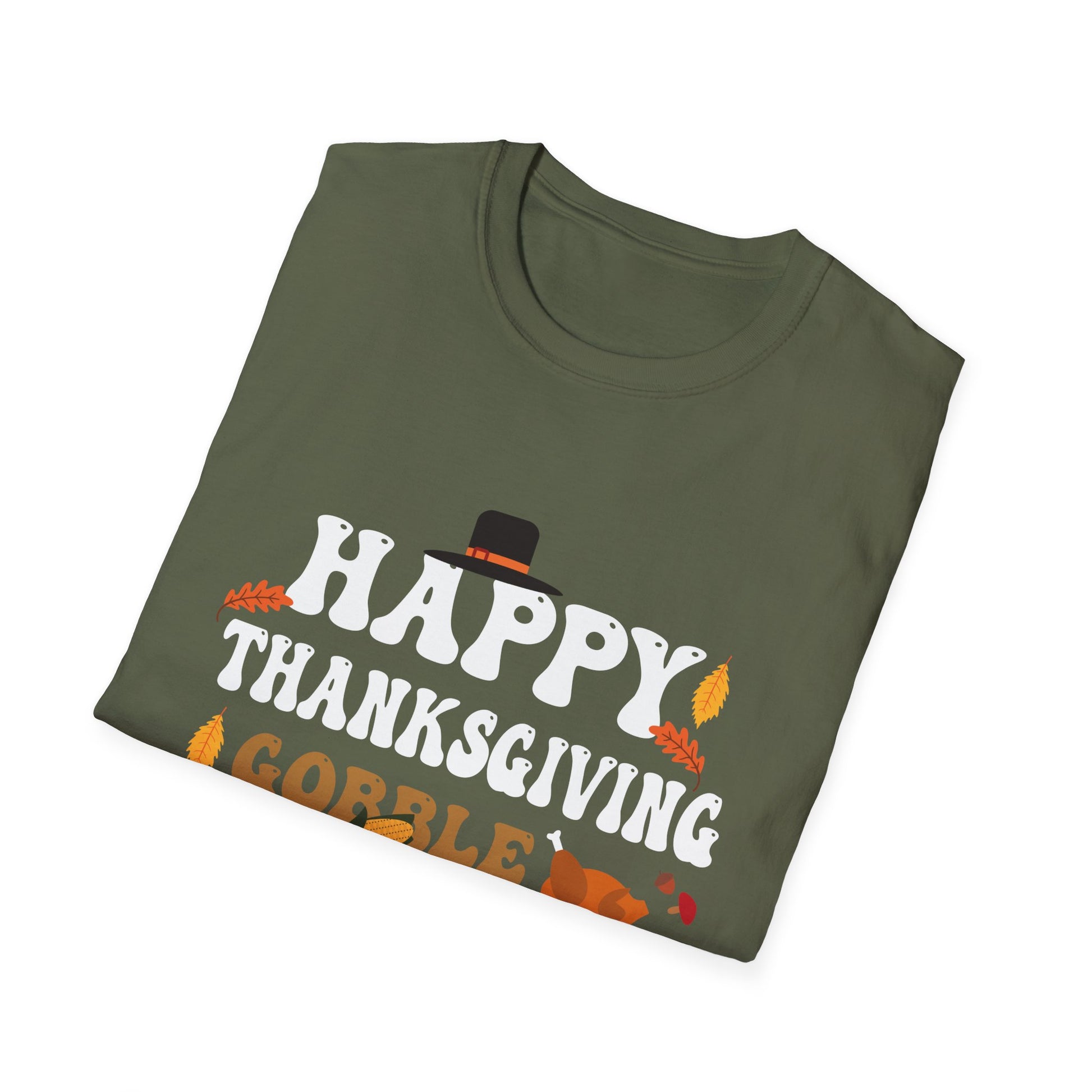 Thanksgiving Gobble T-Shirt — "Happy Thanksgiving, Gobble Gobble" Holiday Tee