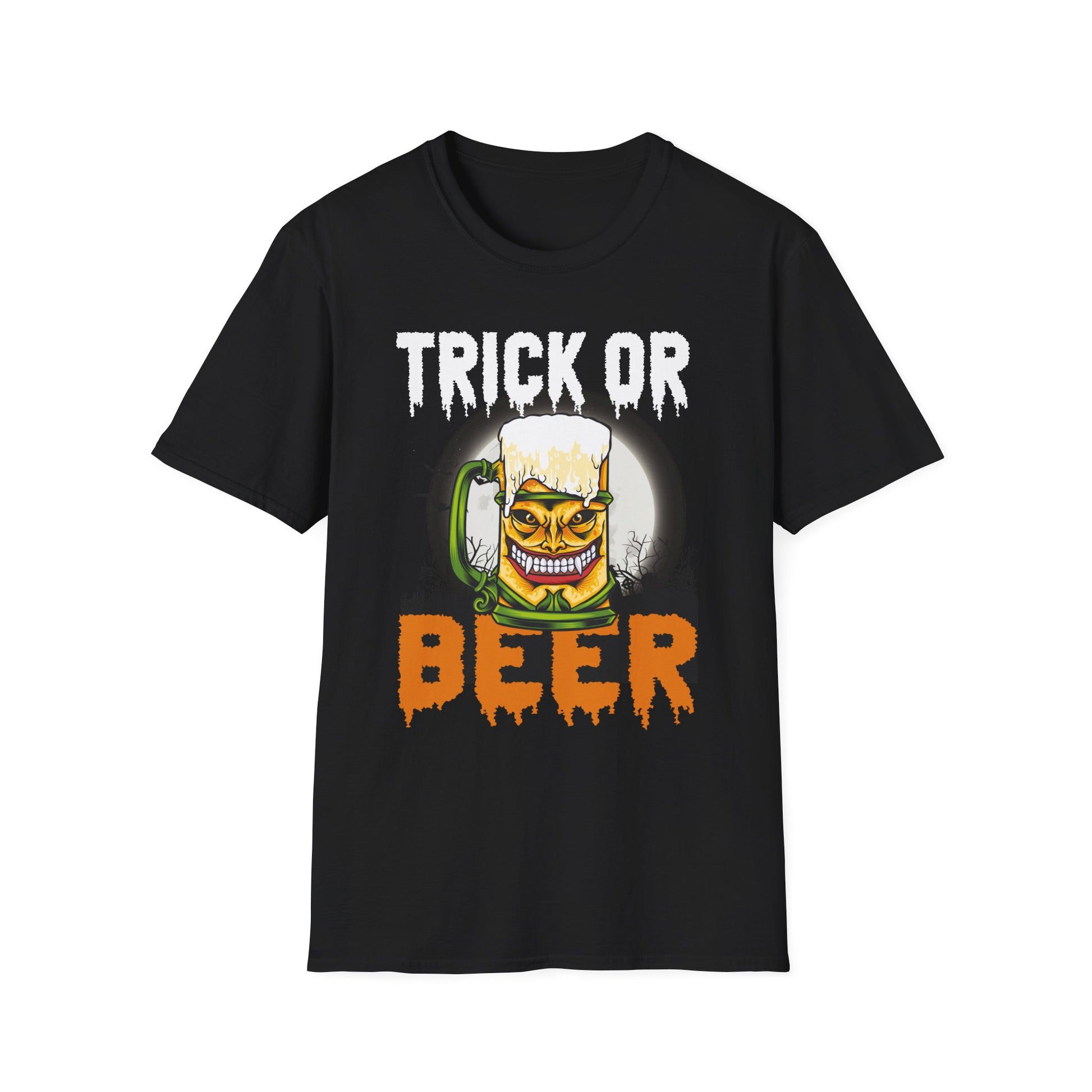 Funny Halloween Zombie Beer Funny Trick or Beer Halloween  Unisex Softstyle T-Shirt