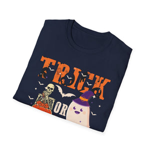 Trick or Teach Halloween T-Shirt — Cute Ghost & Pumpkin Teacher Tee