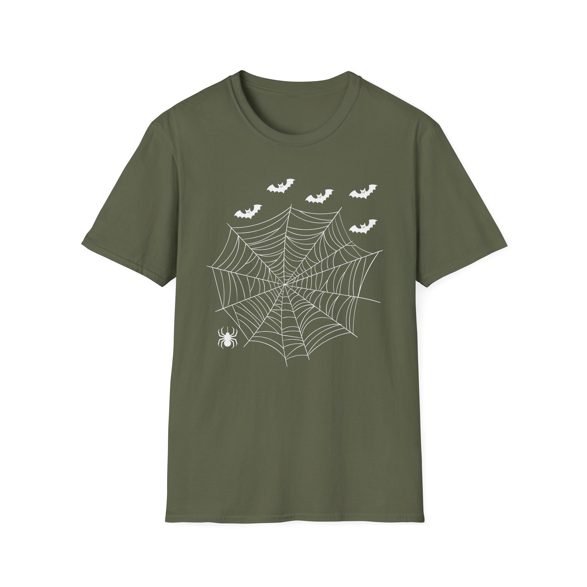 Spiderweb & Bats T-Shirt — Halloween Spider Tee