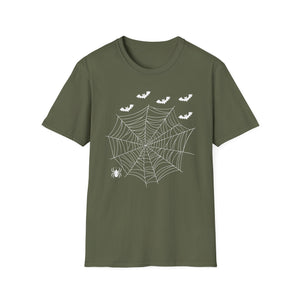 Spiderweb & Bats T-Shirt — Halloween Spider Tee