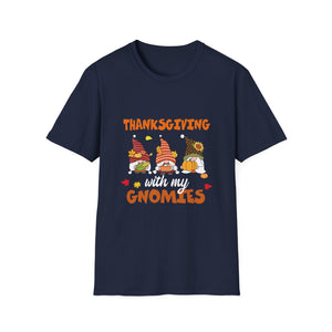Thanksgiving With My Gnomies T-Shirt — Cute Fall Gnome Tee for Family & Friends