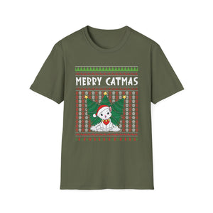 Merry Catmas T-Shirt — Cute Christmas Cat Ugly Sweater Tee