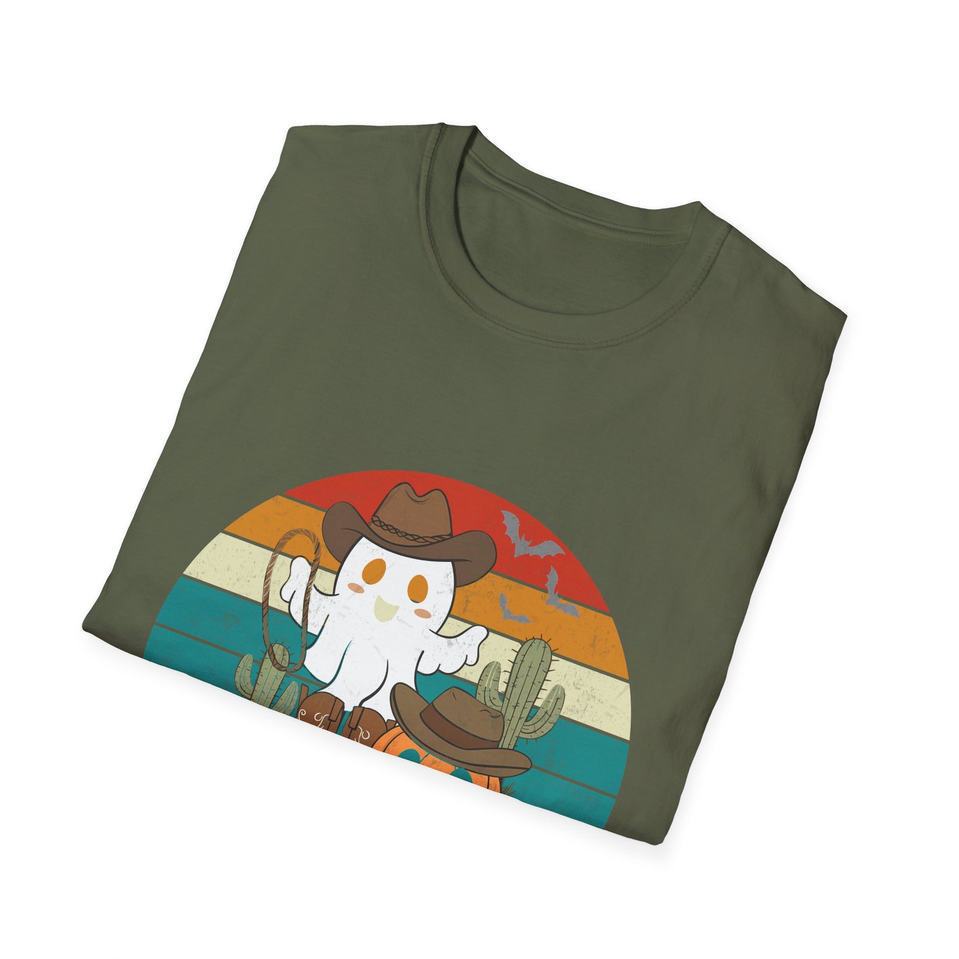 Boo Haw T-Shirt – Halloween Cowboy Ghost & Pumpkin Vintage Tee