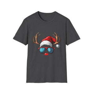 Christmas Reindeer Face Glasses Matching Family Christmas Unisex T-Shirt