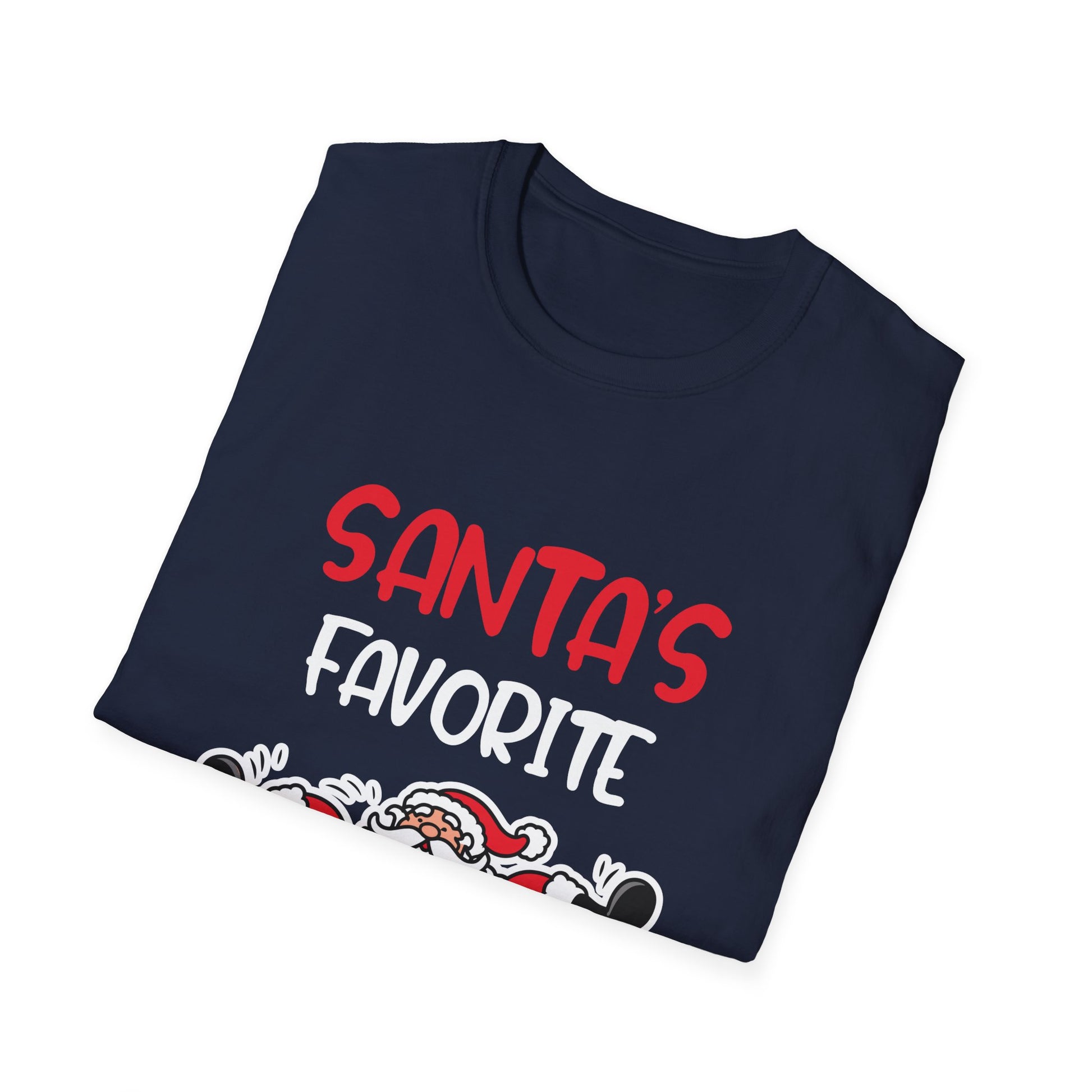 Santa's Favorite T-Shirt — Funny Christmas Tee with Santa in Chimney