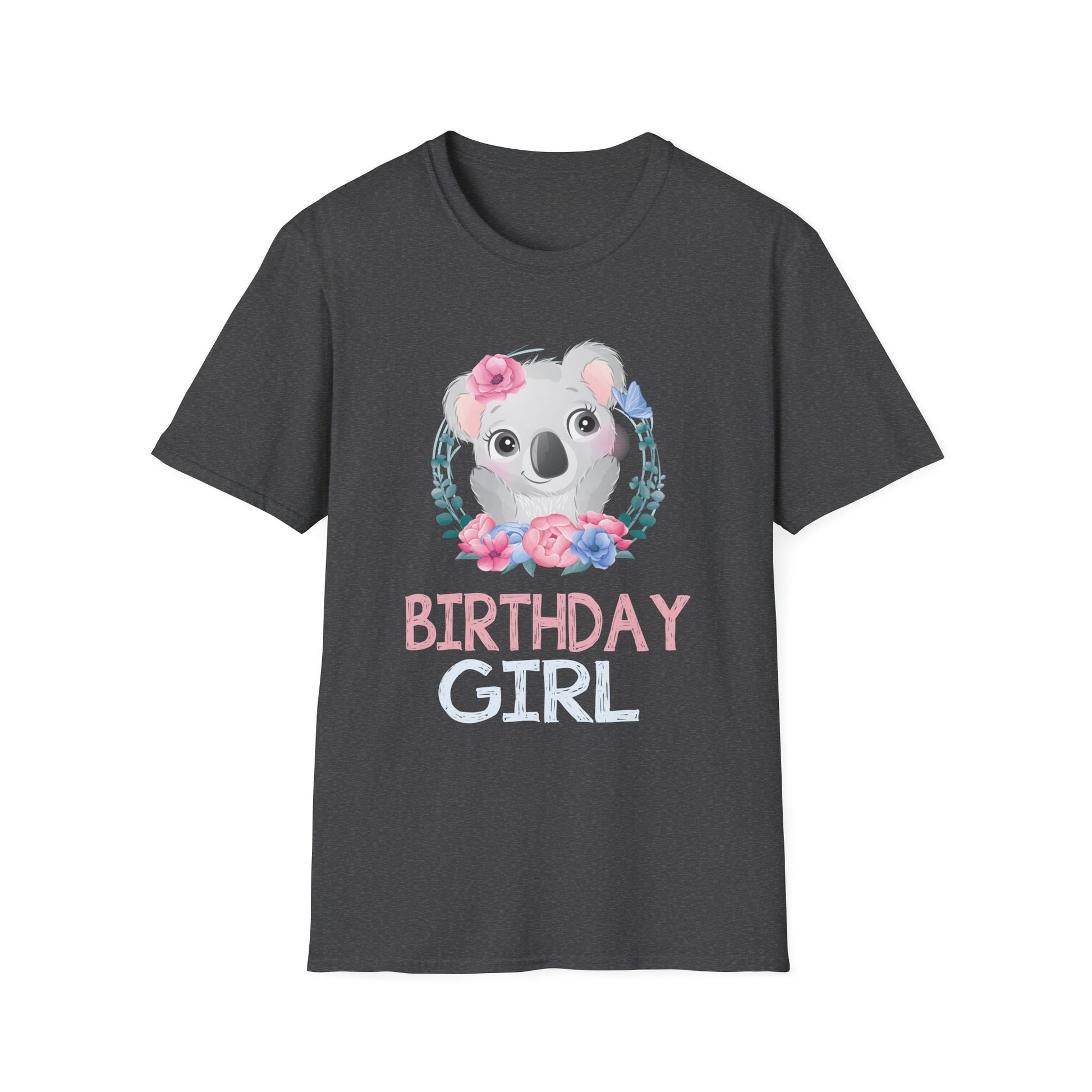 Birthday Girl Koala T-Shirt — Cute Floral Kids' Birthday Tee