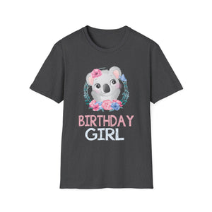 Birthday Girl Koala T-Shirt — Cute Floral Kids' Birthday Tee