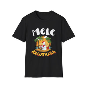 Mele Kalikimaka T-Shirt — Hawaiian Christmas Palm Tree Santa Tee