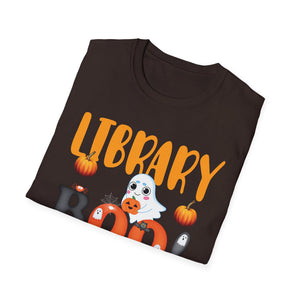Library Boo Crew T-Shirt – Cute Halloween Ghost & Pumpkins Gift for Librarians