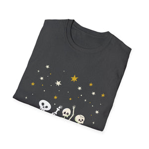 Halloween Skeletons & Jack-O’-Lanterns T-Shirt — Cute Dancing Skeleton Halloween Tee