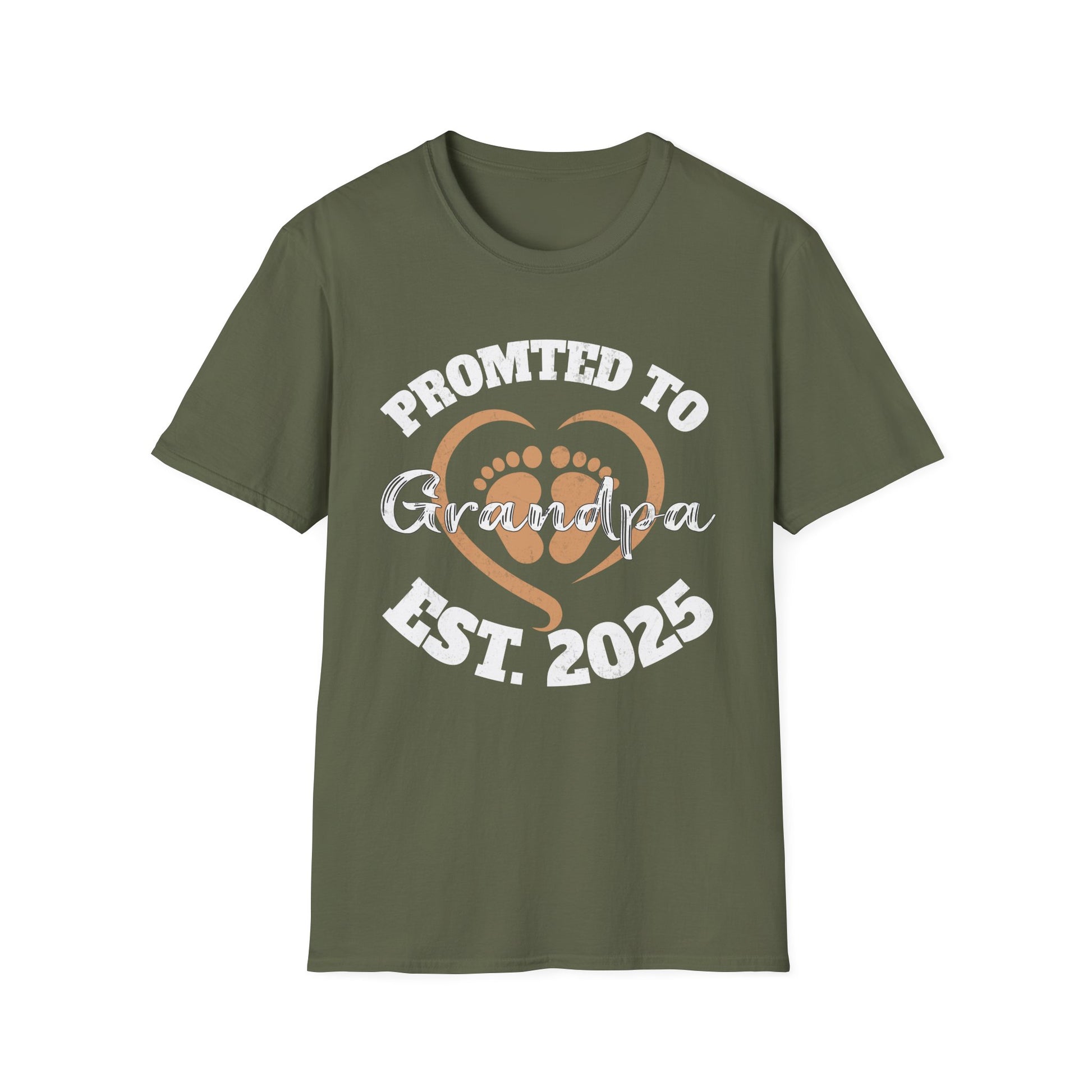 Promoted to Grandpa Est. 2025 T-Shirt — New Grandpa Announcement Tee