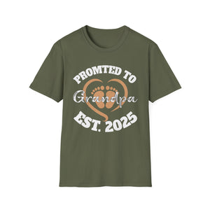 Promoted to Grandpa Est. 2025 T-Shirt — New Grandpa Announcement Tee