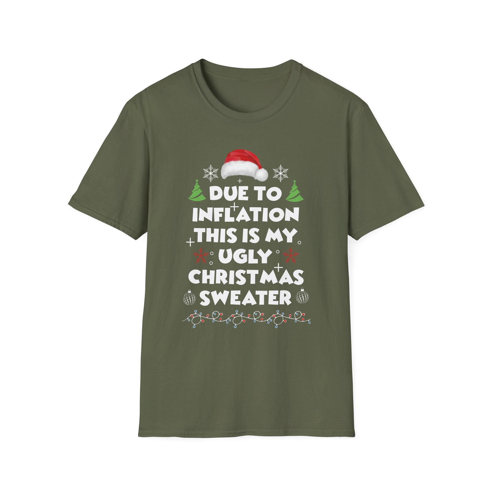 Funny Due to Inflation Ugly Christmas Sweaters For Men Women T-Shirt