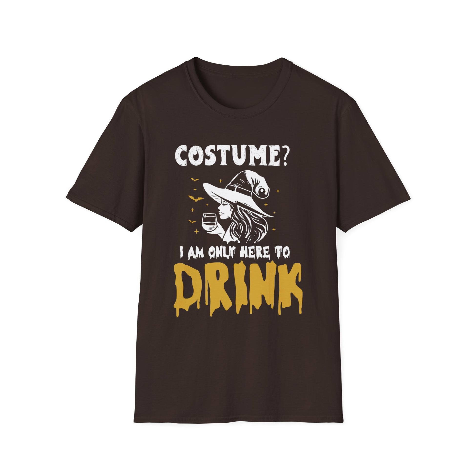 Halloween Witch T-Shirt — "Costume? I Am Only Here to Drink" Funny Party Tee