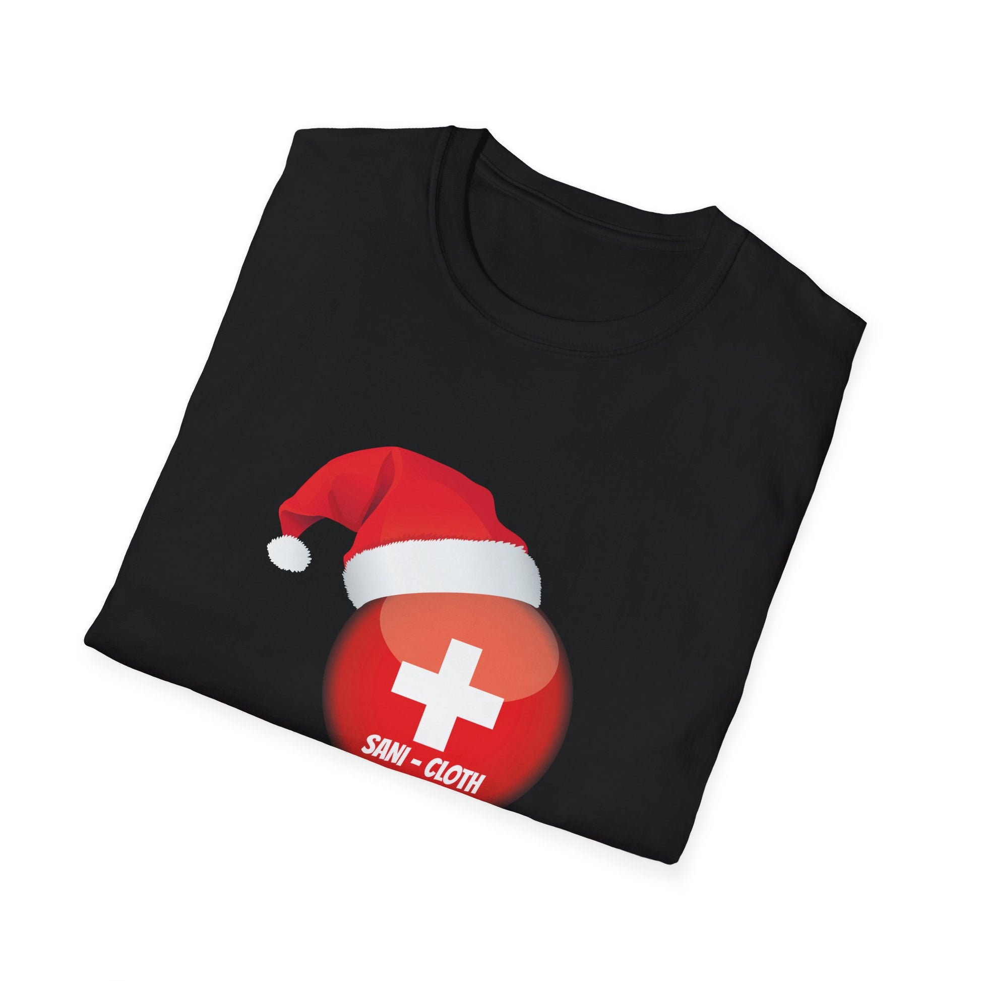 T-Shirt — Santa Bandage Ball "Is Coming to Town" Christmas Medical Nurse Tee