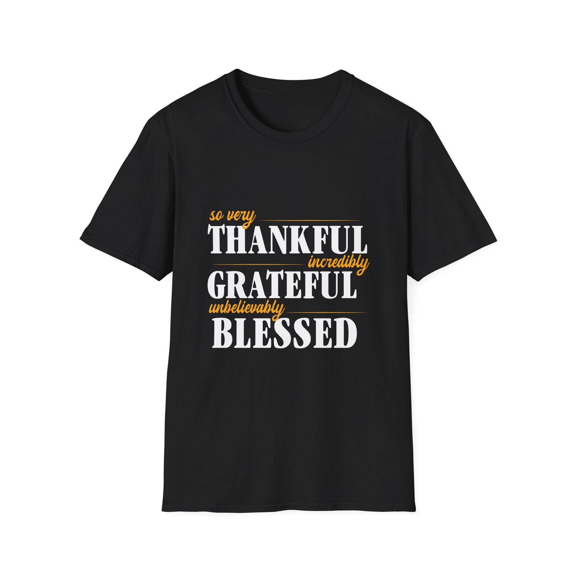 Thankful Grateful Blessed T-Shirt — Inspirational Thanksgiving Tee