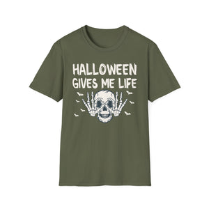 Halloween Gives Me Life T-Shirt — Skull & Bats Halloween Tee