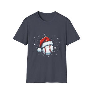 Christmas Baseball Xmas Santa Sports Hat Ball Kids Boys Men Unisex T-Shirt