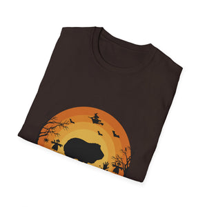 Halloween Hippo T-Shirt – Spooky Sunset Silhouette Shirt