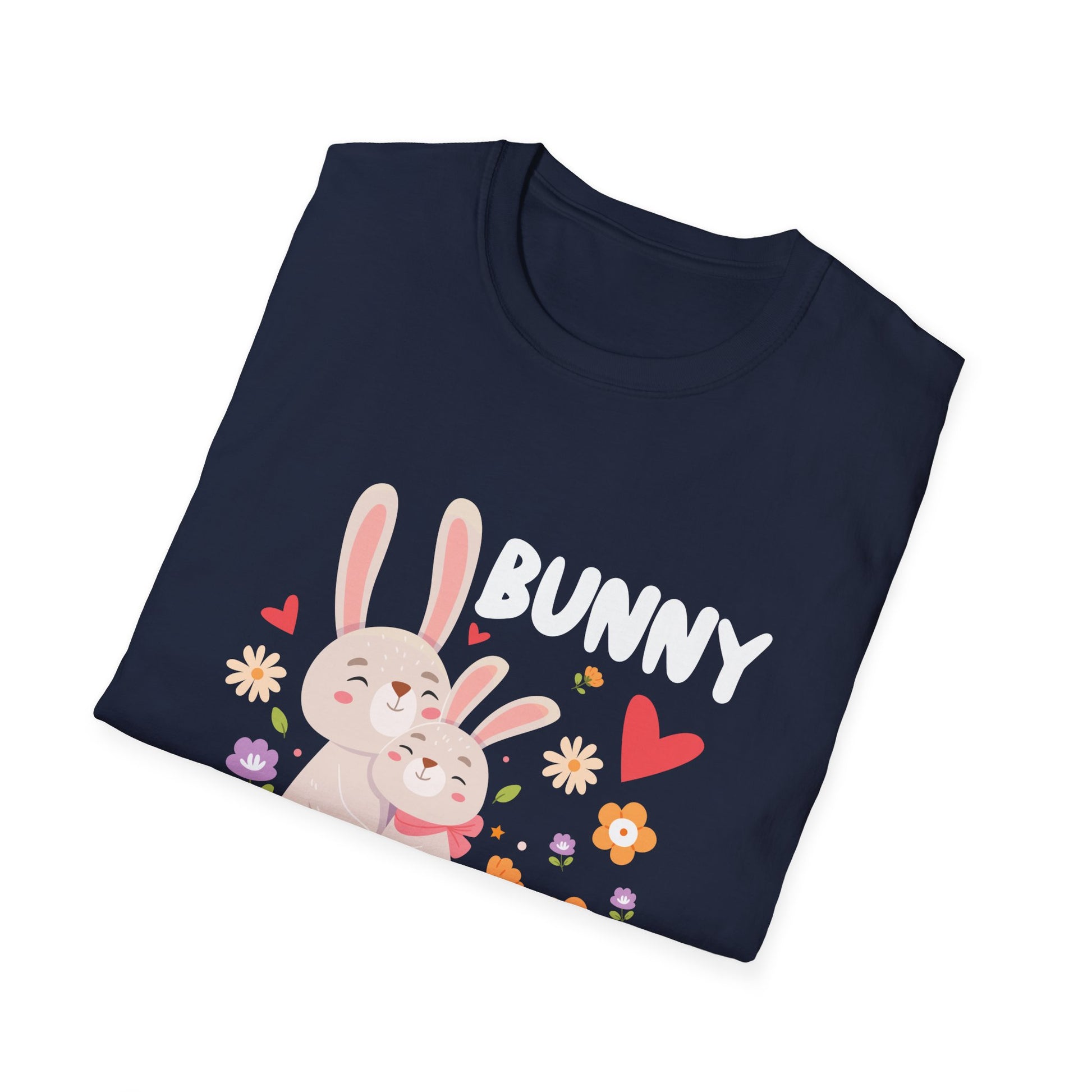 Bunny Mama T-Shirt — Cute Mother's Day Rabbit Tee with Floral Hearts