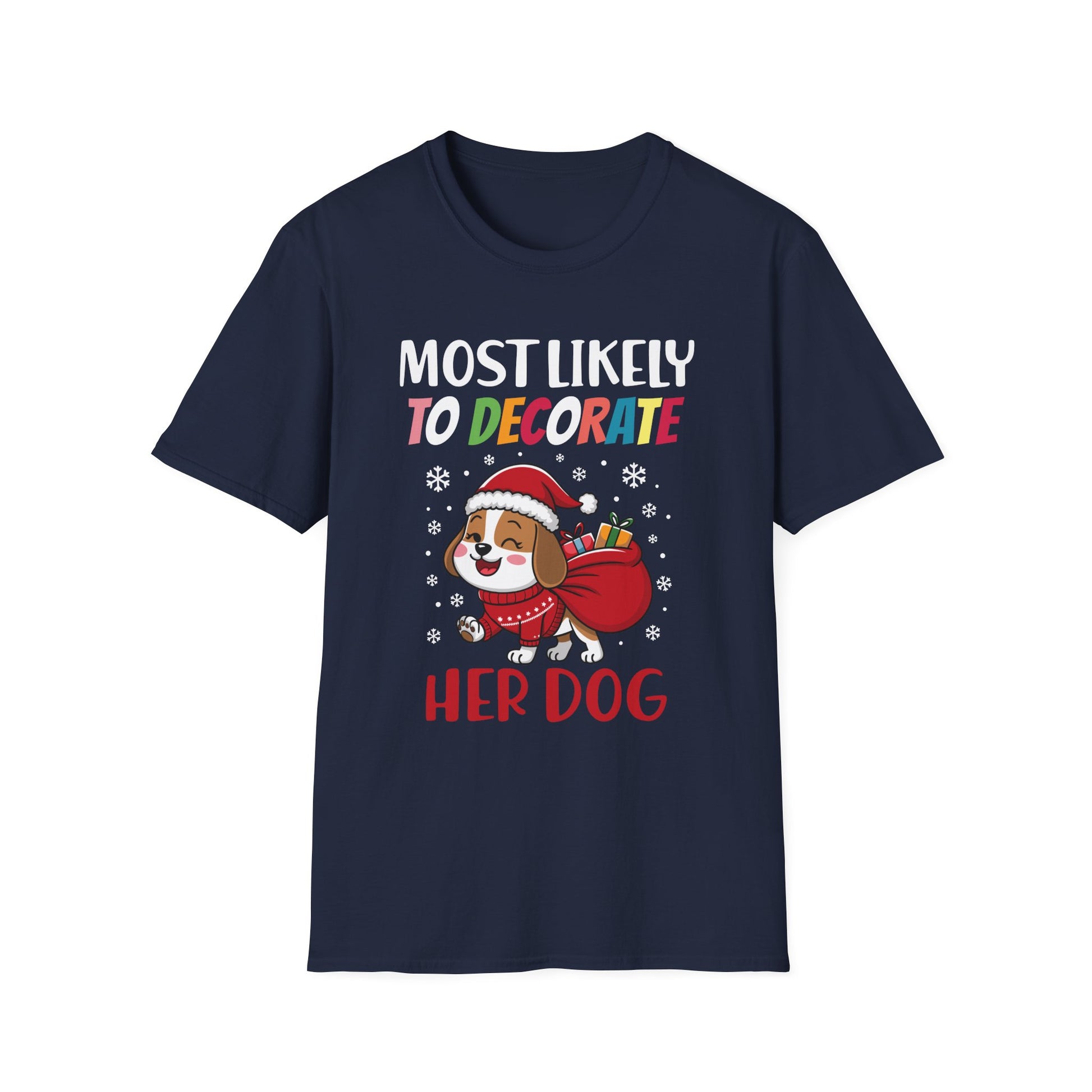Most Likely To Decorate Her Dog Family Christmas Pajamas T-Shirt