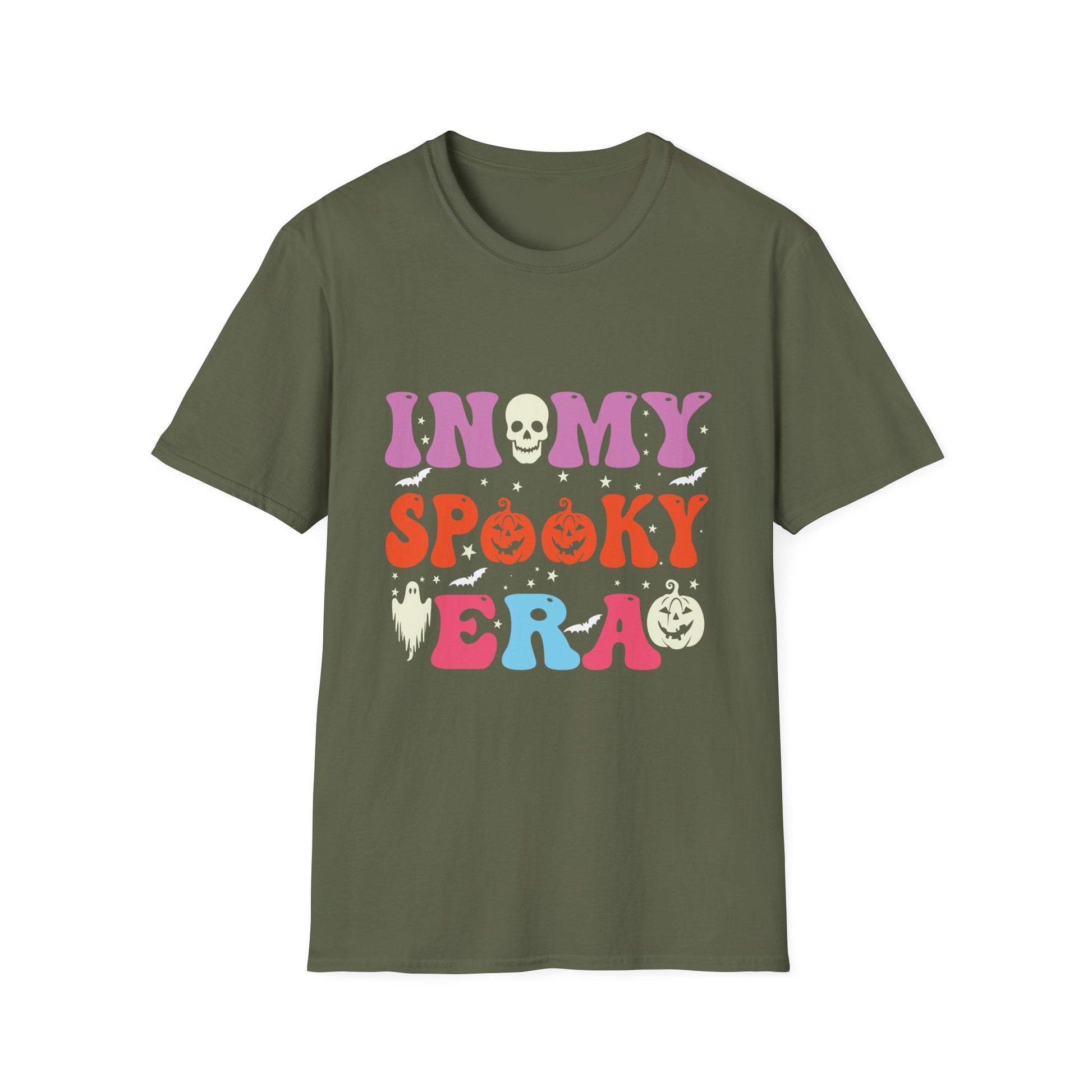 Halloween In My Spooky Era Halloween Ghost Groovy Halloween T-Shirt Unisex Softstyle T-Shirt