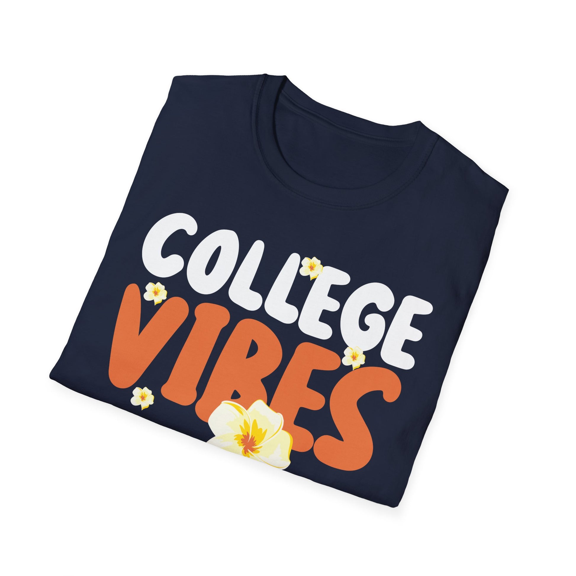College Vibes T-Shirt — Retro Floral Campus Tee