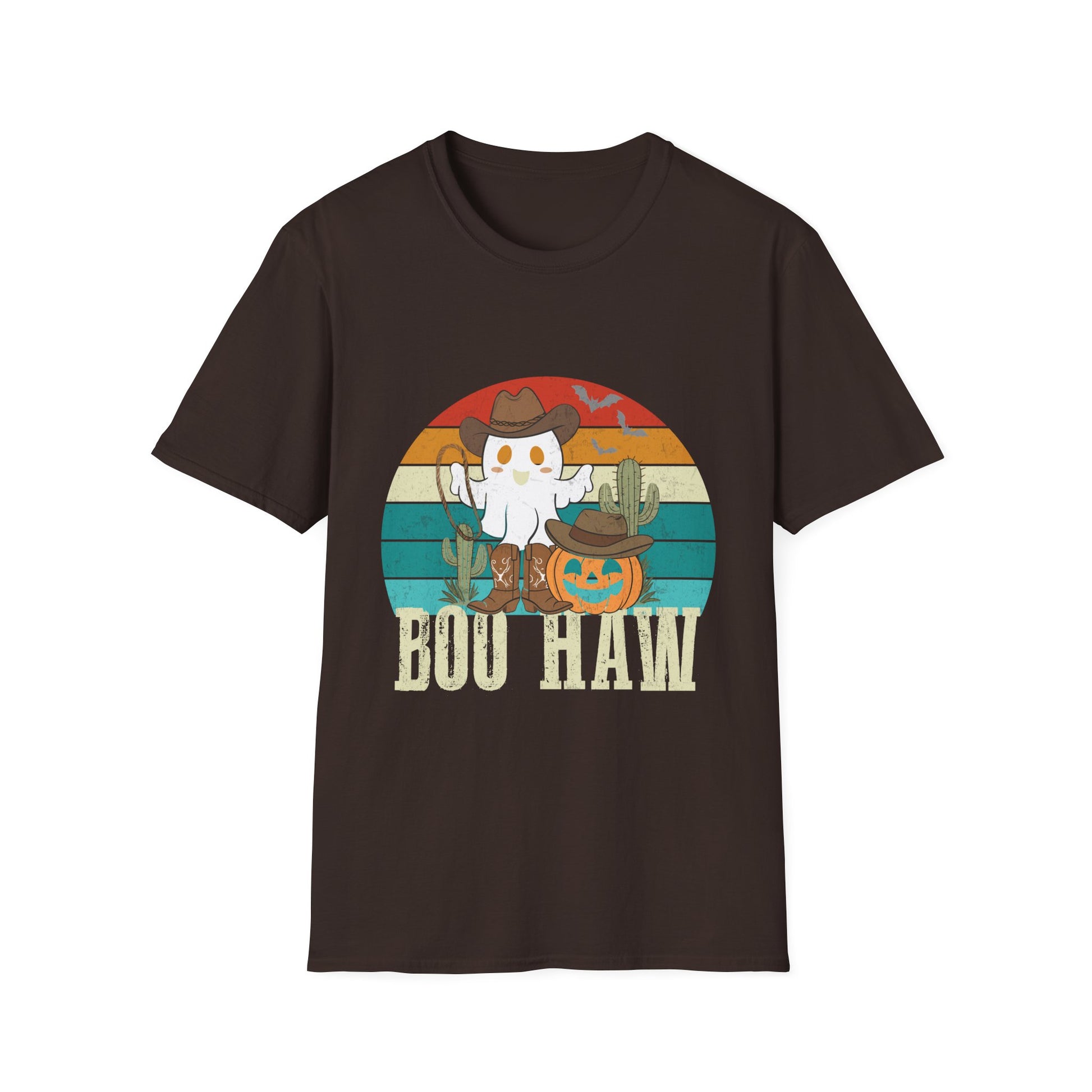 Boo Haw T-Shirt – Halloween Cowboy Ghost & Pumpkin Vintage Tee