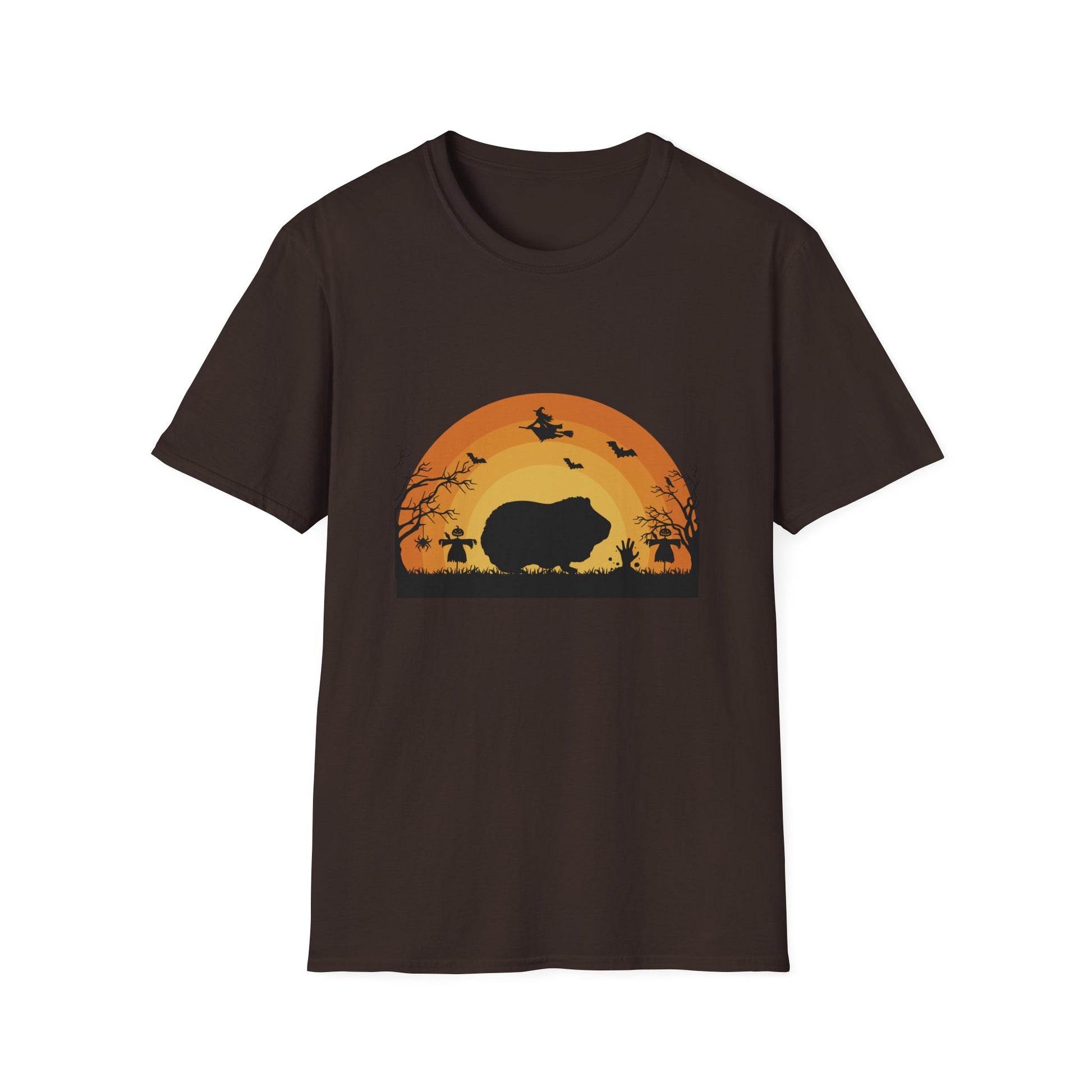 Halloween Hippo T-Shirt – Spooky Sunset Silhouette Shirt