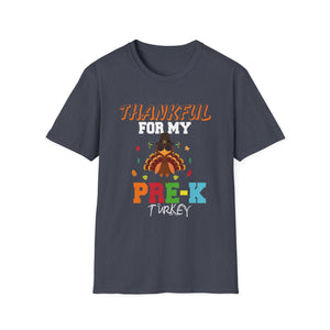 Thankful for My Pre-K Turkey T-Shirt — Cute Thanksgiving Kid Tee  Unisex T-Shirt