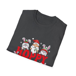 Hoppy Christmas T-Shirt — Cute Santa & Bunny Holiday Tee