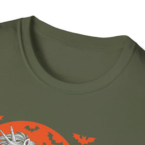 Halloween Unicorn T-Shirt — Spooky Pumpkin and Haunted Castle Graphic