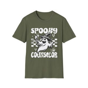 Spooky Counselor T‑Shirt — Halloween Ghost School Counselor Tee