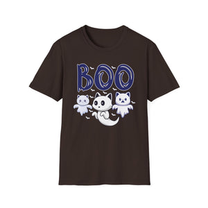 Boo Ghost Cats T-Shirt — Cute Halloween Kittens Graphic Tee